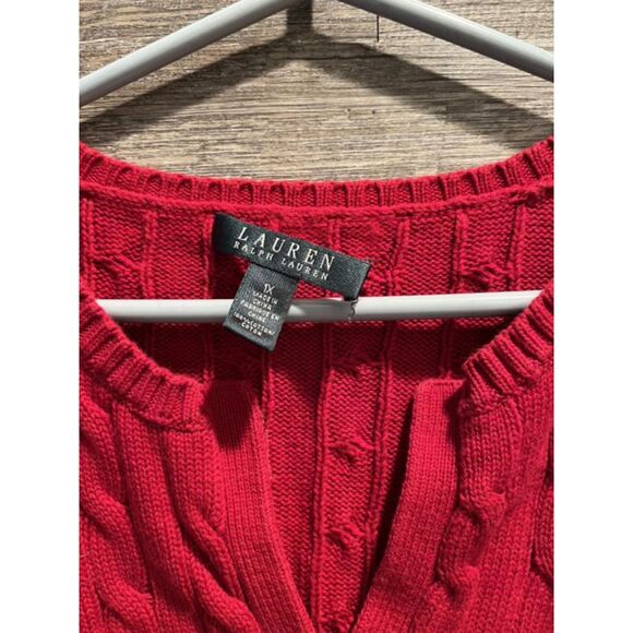 Lauren Ralph Lauren Red Cotton Pullover Sweater Size 1X - Picture 2 of 4